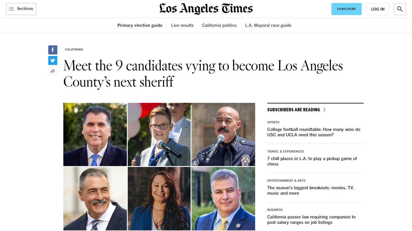 Who is running for Los Angeles County Sheriff - Los Angeles Times